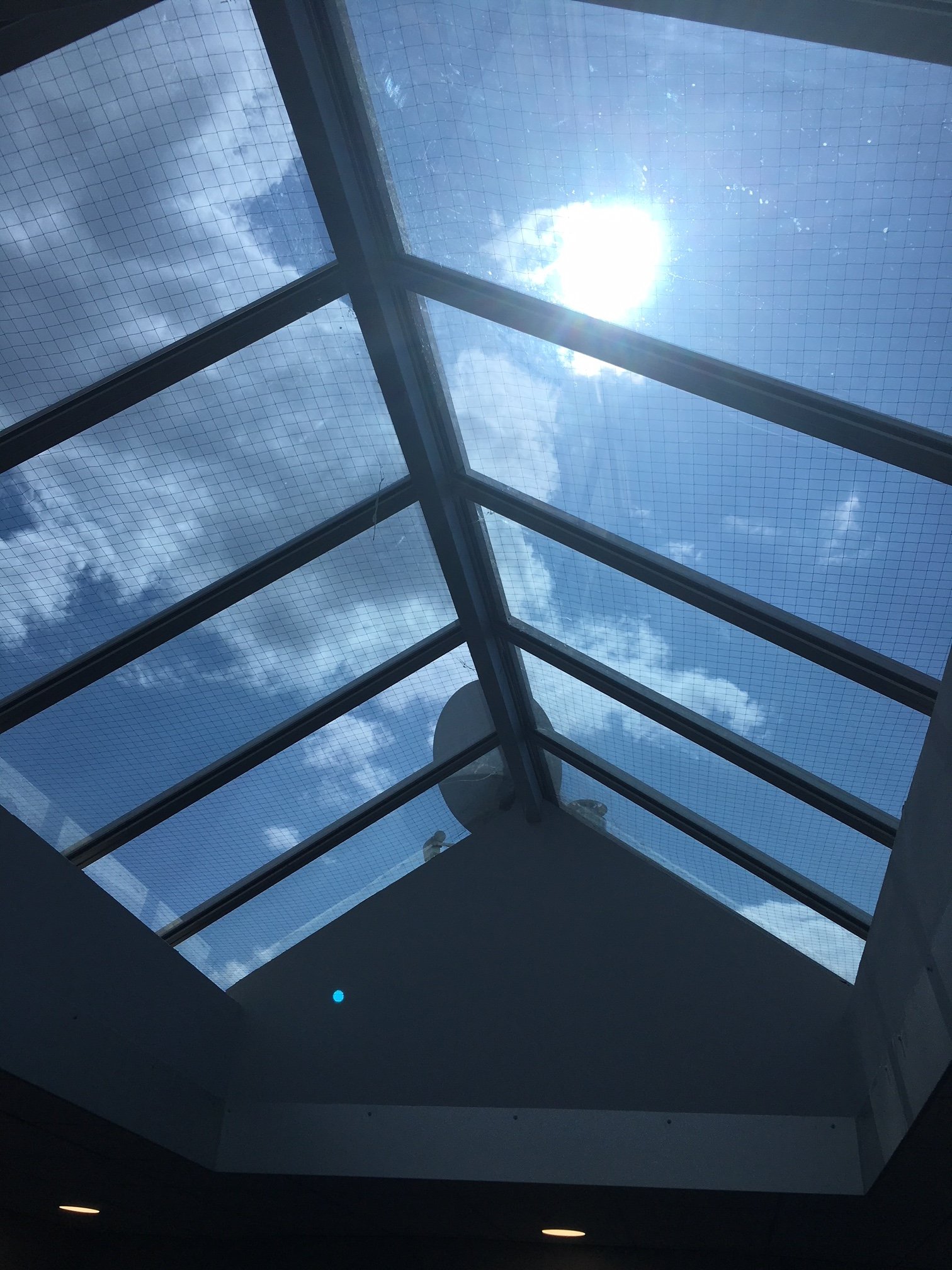 Immeuble verrière Plastimage Toulouse Film solaire effet miroir vision intérieure 